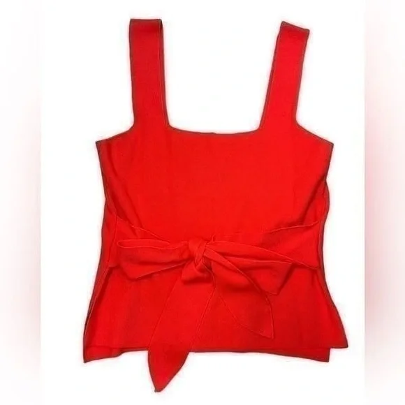 Anthropologie Harlow Neon Orange Coral Sweater Knit Tank - Picture 2 of 15